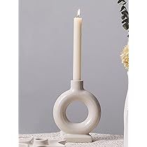 OIWTLIFE Ceramic Candlestick Holder Ring Shape Taper Candle Holder Nordic Style Decorative Candle Ho | Amazon (US)