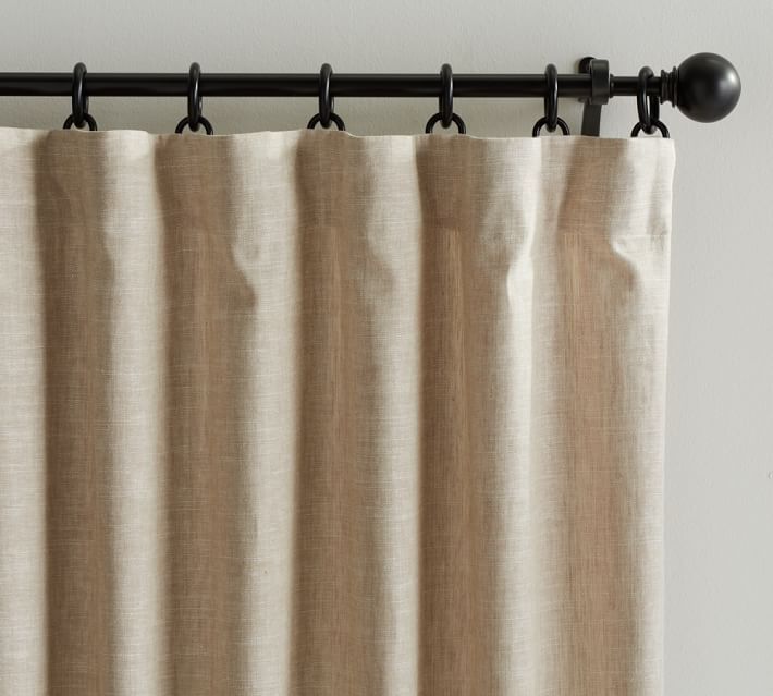Emery Linen/Cotton Rod Pocket Curtain - Oatmeal | Pottery Barn (US)