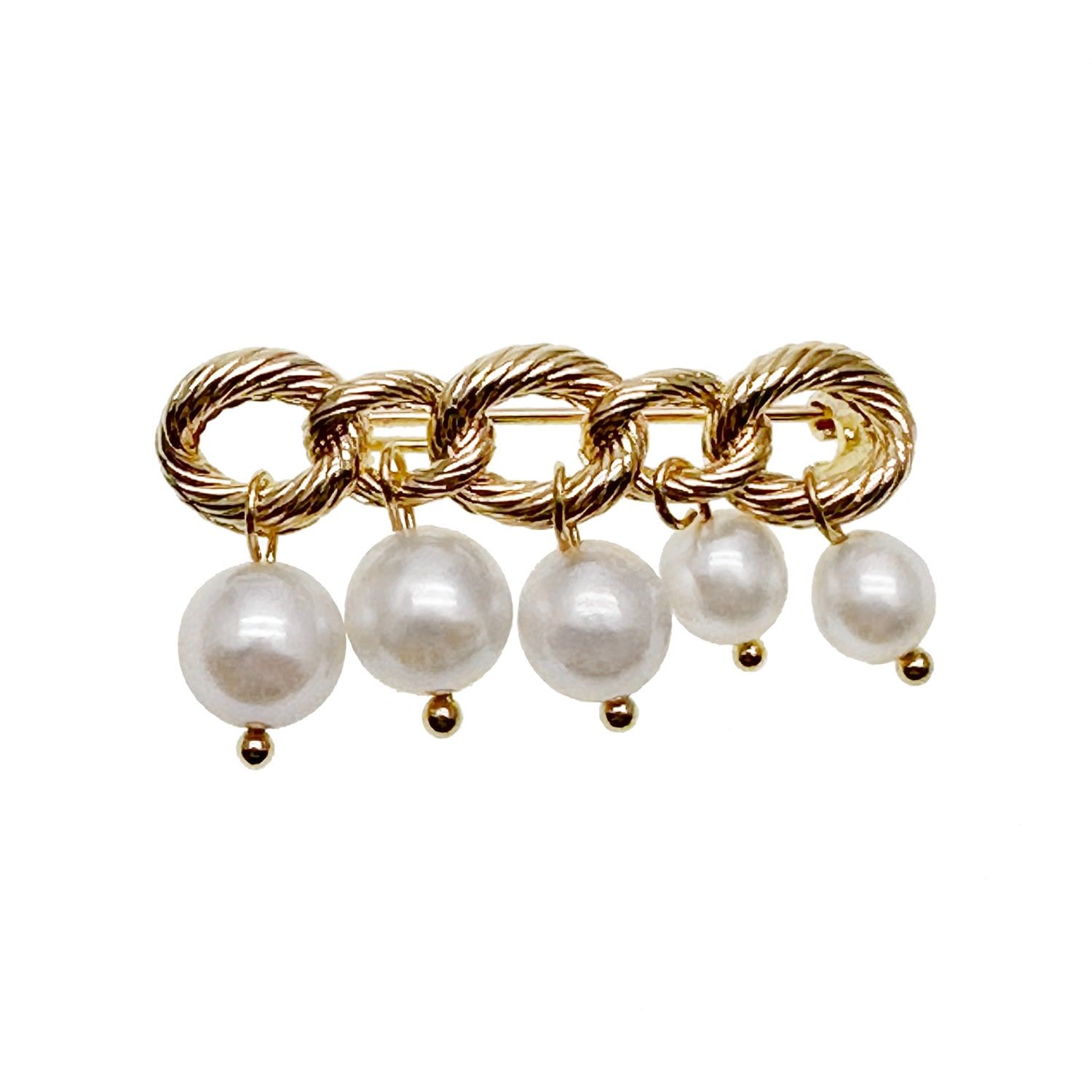 Freshwater Pearls Dangle Brooch | Wolf & Badger