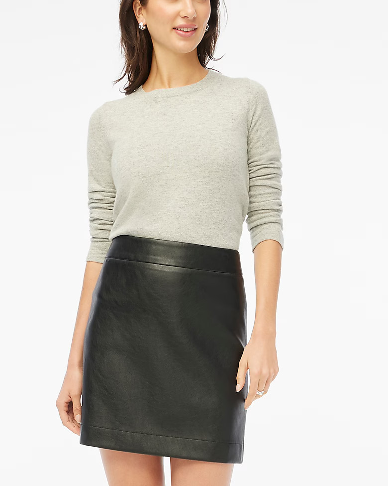 Faux-leather A-line mini skirt | J.Crew Factory