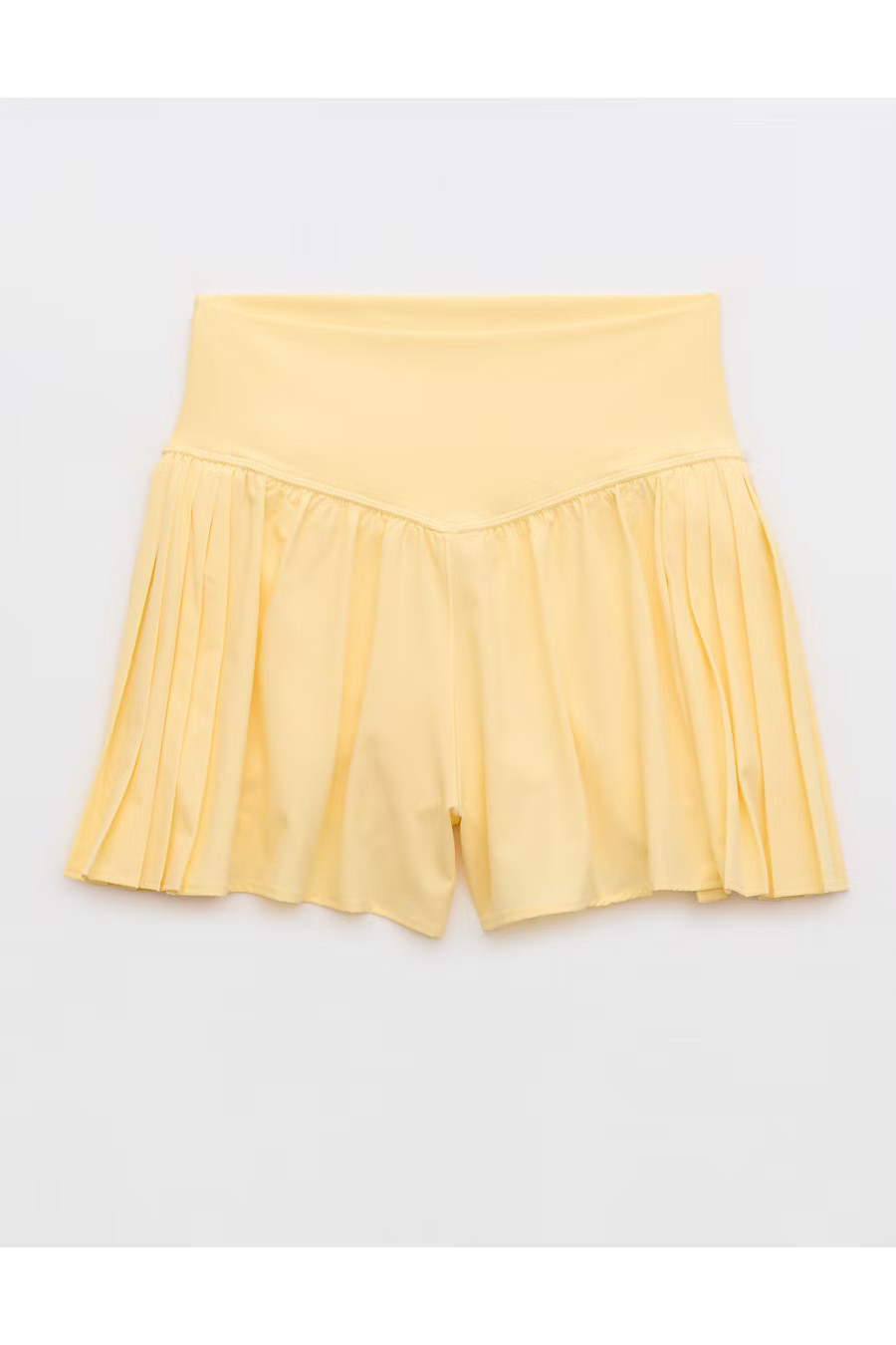 OFFLINE By Aerie Real Me Pleated Flowy Short Women's Yellow Notes S | Aerie