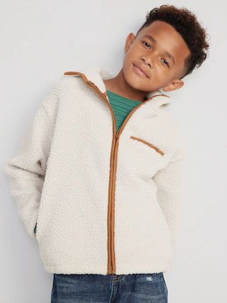 Sherpa Zip-Front Hooded Jacket for Boys | Old Navy (CA)