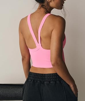 Tank Tops for Women Scoop Neck Crop Tops Athletic Workout Tops Cute Seamless Cami Ribbed Tank Top | Amazon (US)