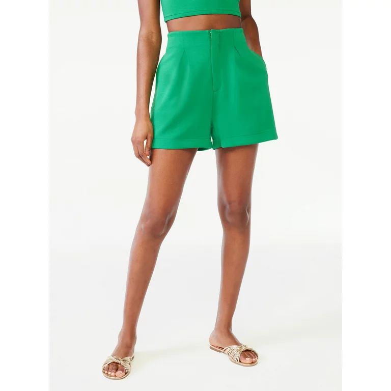 Scoop Women's Pleated Scuba Shorts | Walmart (US)
