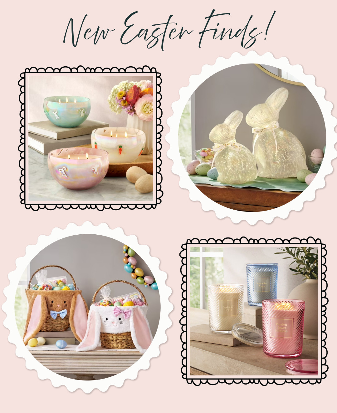 New Easter candles, Easter glass bunny home decor, Easter baskets for kids, Large glass candles! The perfect Easter gifts at affordable prices! Home decor for Easter! Large pink door bow!
 

 #LTKmomlife #LTKSeasonal #LTKHome