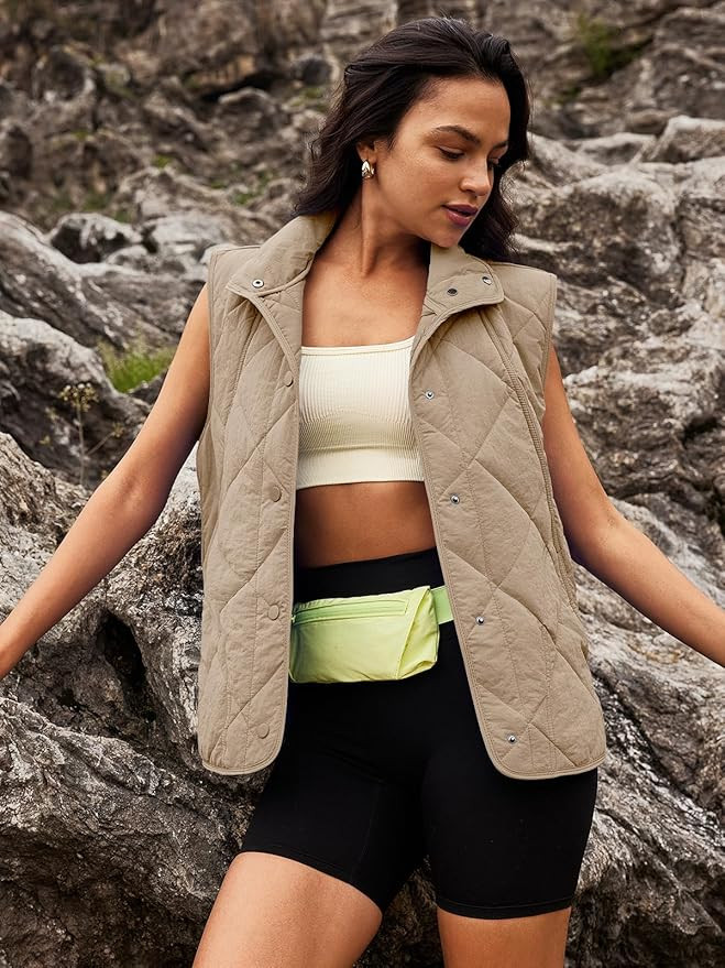 SENSERISE Womens Puffer Vest Quilted Vests Oversized Lightweight Outerwear Puffy Padded Jacket Wi... | Amazon (US)