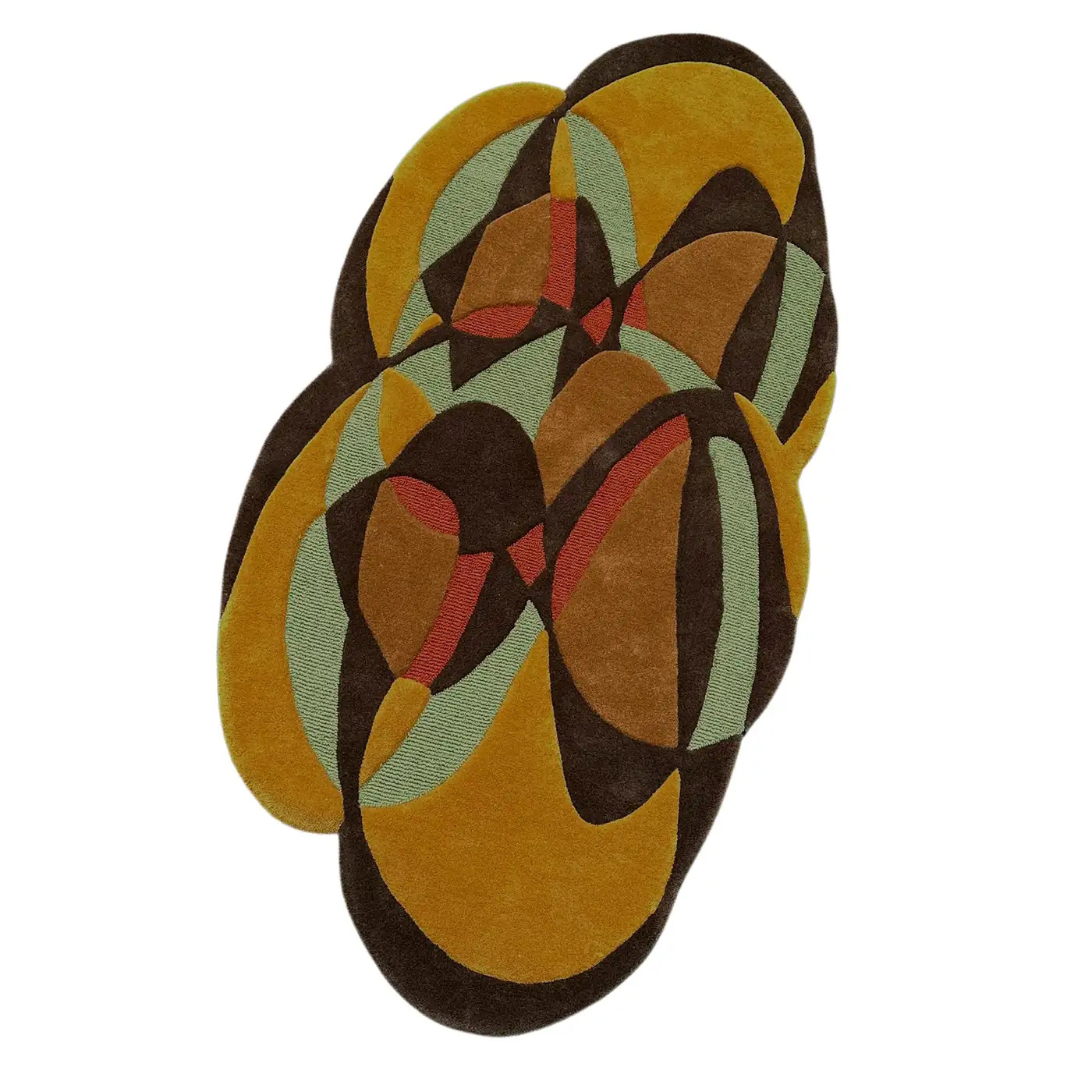 Irregular Shape Midcentury Style Hand Tufted Rug 'Honey Pie' by RAG Home | 1stDibs