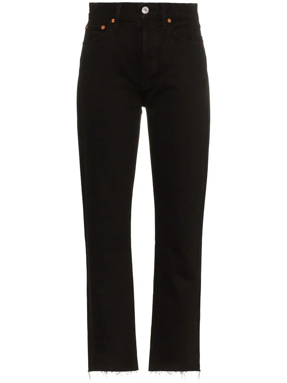 Re/Done high rise pipe jeans - Black | FarFetch Global