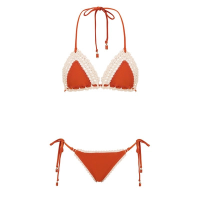 ZIMMERMANN Mahon Crochet Tri Bikini Orange Size 0 | ZIMMERMANN (US, CA, EU, MENA)
