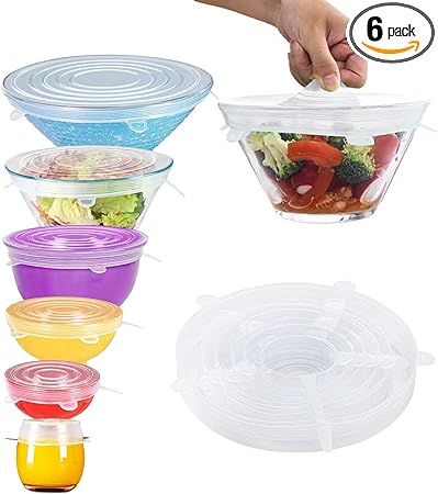 Silicone Stretch Lids, Durable & Eco-Friendly Elastic Lids Reusable Heat Resistant Various Sizes ... | Amazon (US)