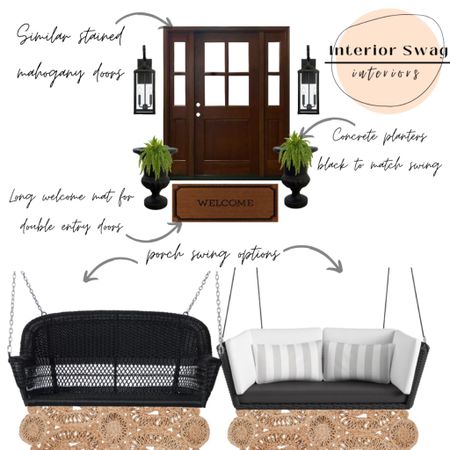 Double swings on front porch, lantern sconces, urn planter, planters, jute rug, long welcome mat
Wayfair, Target, Home Depot

#LTKunder100 #LTKhome #LTKsalealert