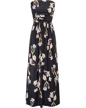GRACE KARIN Women Strapless Dress Casual Loose Ruched Long Maxi Dress with Pockets | Amazon (US)