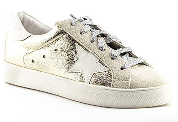 CALICO KIKI Women's Fashion Sneakers Tennis Shoes - Glitter Lace up - Metallic Comfort for All Seaso | Amazon (US)