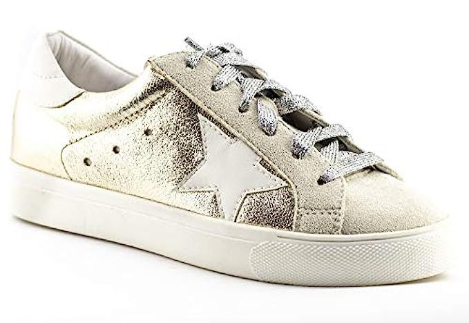 CALICO KIKI Women's Fashion Sneakers Tennis Shoes - Glitter Lace up - Metallic Comfort for All Seaso | Amazon (US)