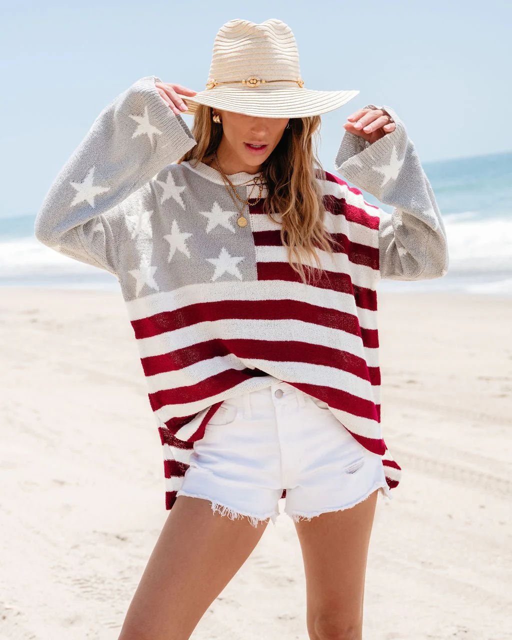 American Flag Pullover Sweater | Magnolia Boutique