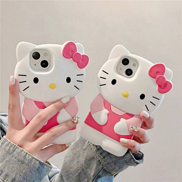 1 Stück/Passend für iPhone 15 Pro Max Handyhülle, 3D Cartoon KT Katze, Apple 14 Schleife Katze... | SHEIN