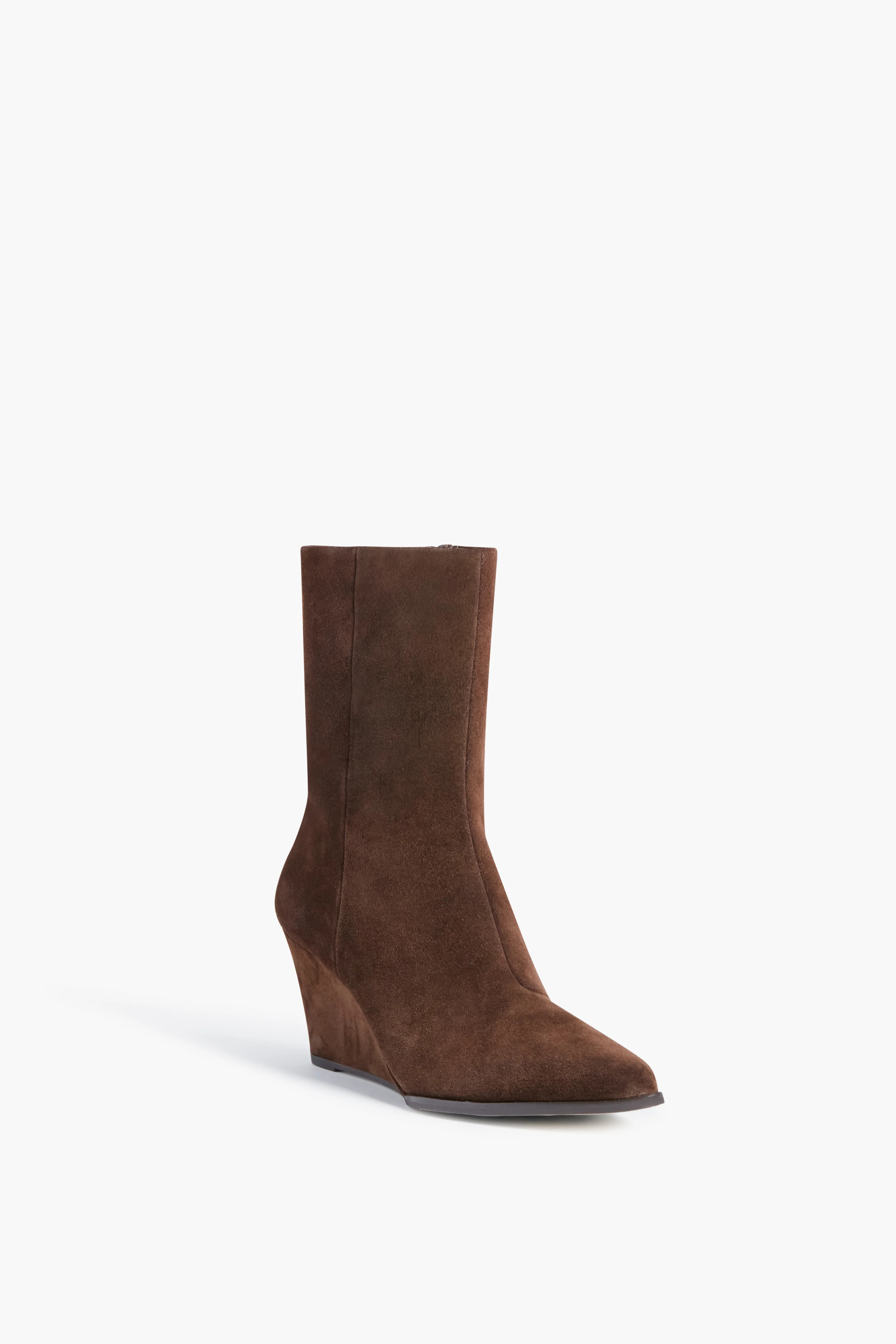 Dark Brown Suede Gwyneth Wedge Boots | Tuckernuck (US)