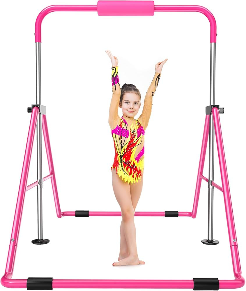 Safly Fun Expandable Gymnastics Bar for Kids - Height Adjustable Junior Training Bar for Home, Fo... | Amazon (US)