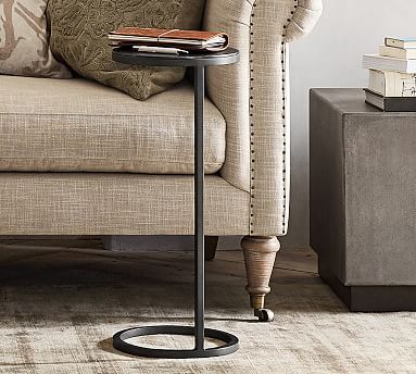 Duke 10" Round Metal Accent Table | Pottery Barn (US)
