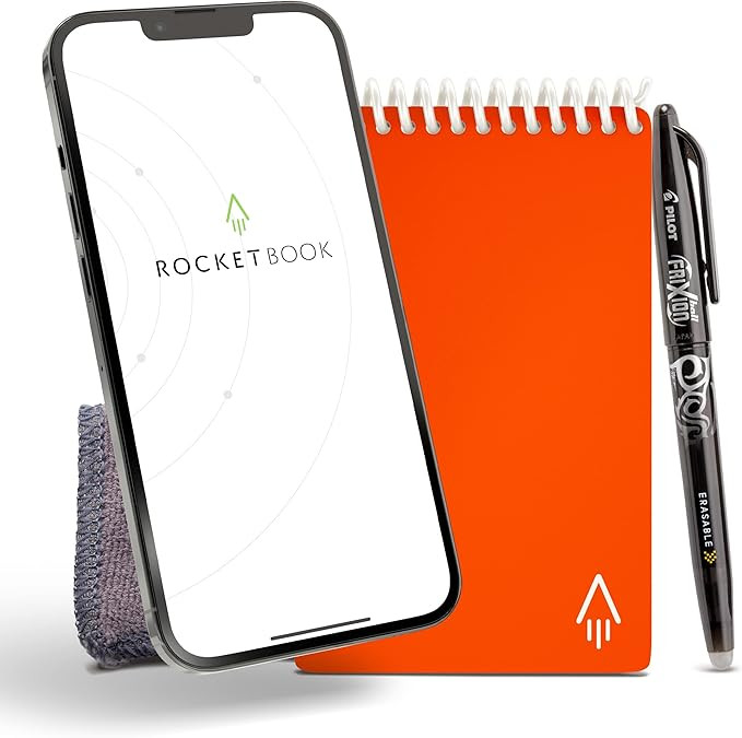 Rocketbook Smart Reusable Notebook, Mini Spiral Notebook, Beacon Orange, (3.5" x 5.5") | Amazon (US)