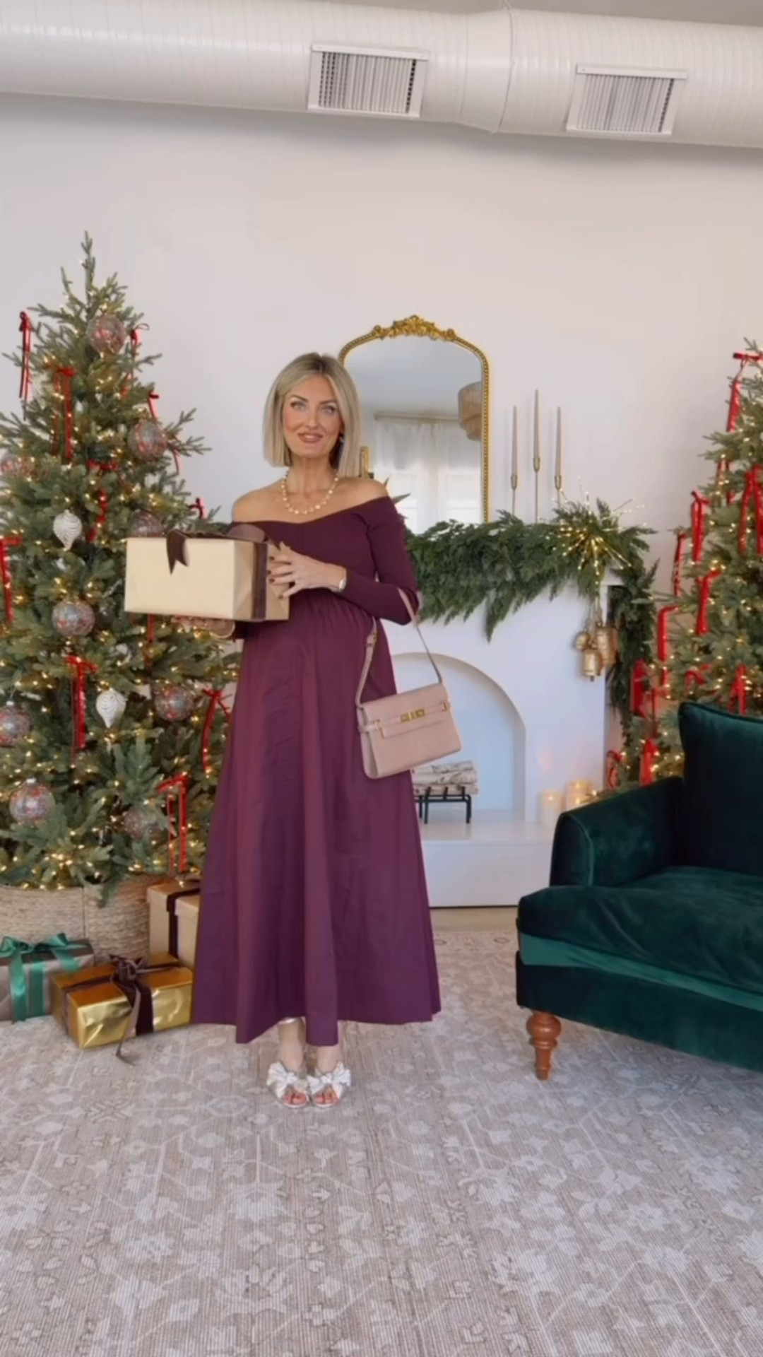 This burgundy dress is perfect for a holiday party or a fall/winter wedding! It’s not maternity but it works well with the bump! This color is gorgeous! Wearing XS! 

Loverly Grey, Tuckernuck, holiday dress, holiday party, fall wedding guest dress, winter wedding guest dress, formal dress, burgundy dress, maternity, bump friendly, cocktail 

#LTKWedding #LTKHoliday