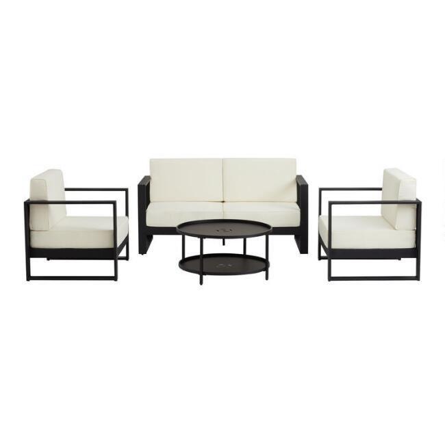 Segovia Metal 4 Piece Outdoor Furniture Set With Table | World Market