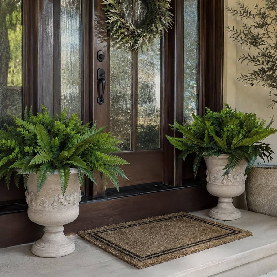 Haute Decor Set of 2 Fern and Eucalyptus Urn Planter Fillers - 24\u201d Wide All-Weather Artifici... | Amazon (US)