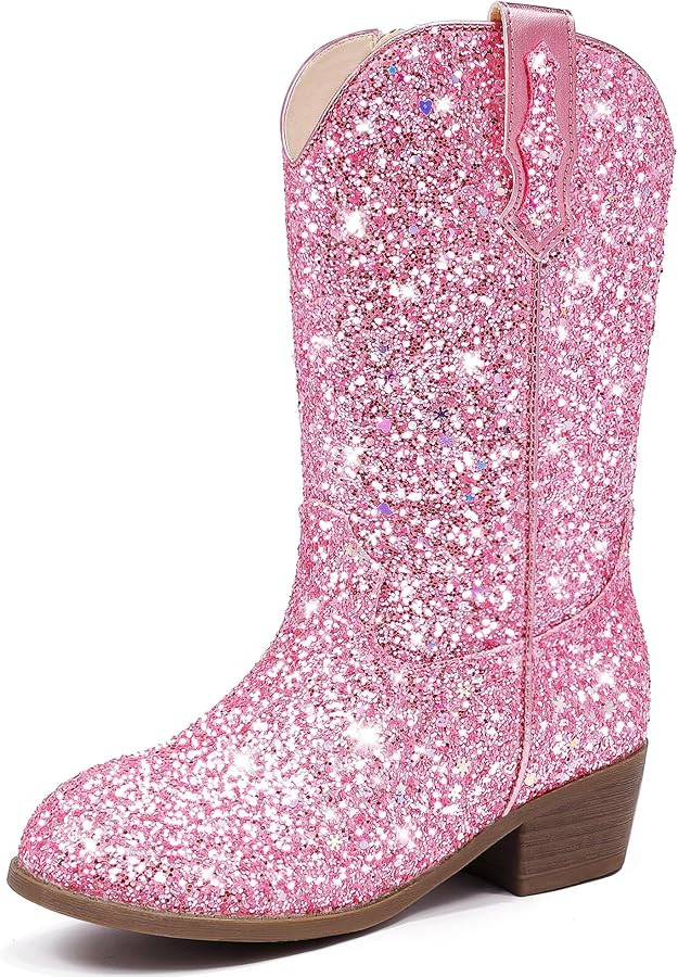 Glitter Girls Cowgirl Boots Sparkly Cowboy Dress Boots For Toddler To Big Kid Mid Calf Pointed To... | Amazon (US)