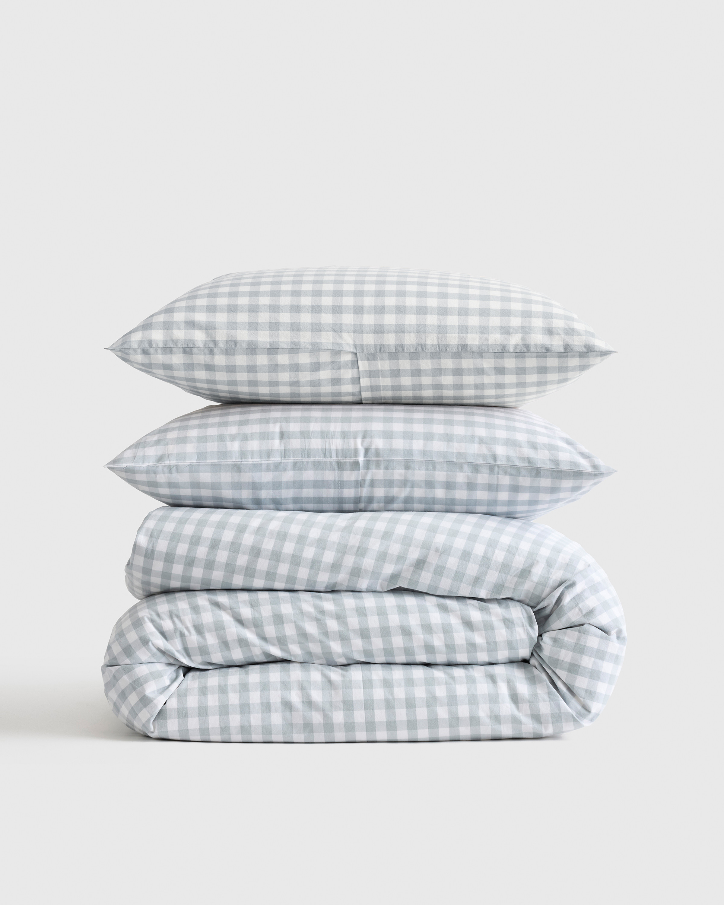 Classic Organic Percale Gingham Duvet Cover Set | Quince