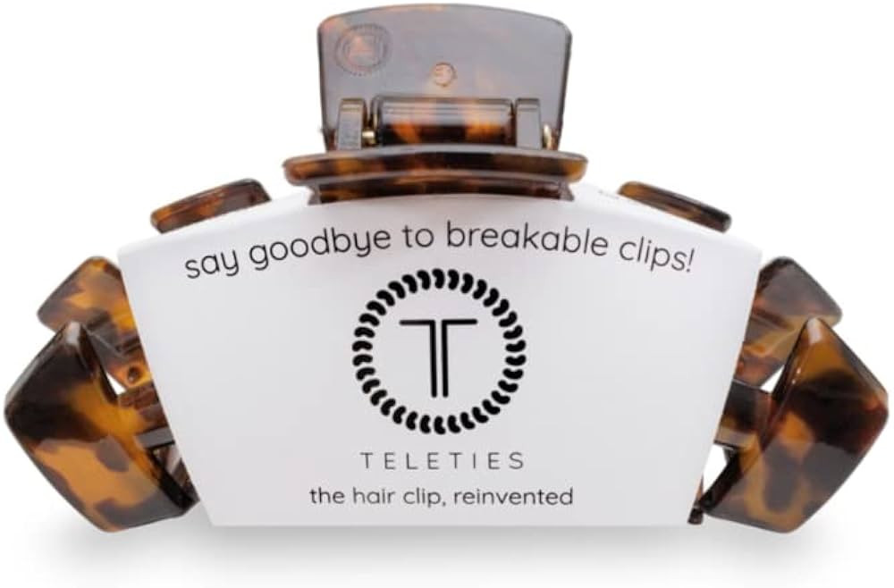 TELETIES - Large Hair Clip - Strong Grip, Bendable Teeth, Comfortable Curved Design - Ideal for T... | Amazon (US)