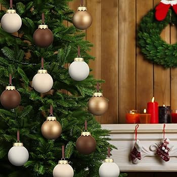 12 Pcs Neutral Textured Christmas Ball Ornaments Rustic Matte Xmas Tree Decorations 2.4 Inch Meta... | Amazon (US)