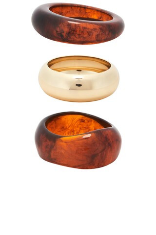 Bangles Set Of 3 in Amber & Gold | Revolve Clothing (Global)