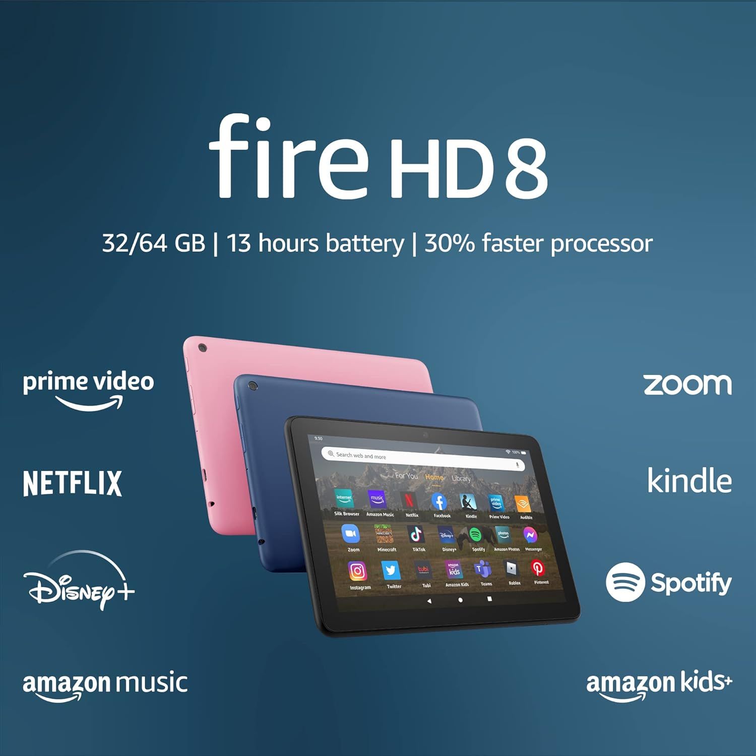 Amazon Fire HD 8 tablet, 8” HD Display, 32 GB, 30% faster processor, designed for portable ente... | Amazon (US)