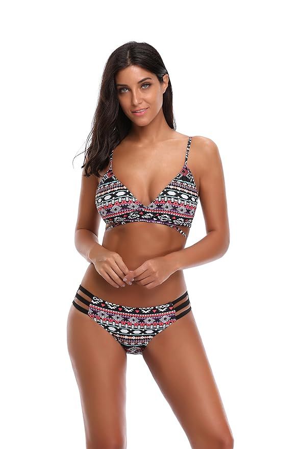 DuoXinZhen Swimsuits for Women, Sexy Swimwear 2 Pieces Bikini Set Women's Bathing Suit | Amazon (US)