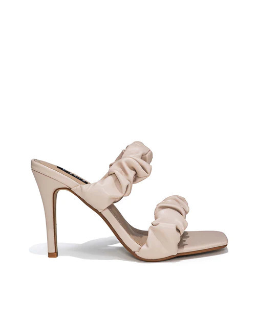 Wilma Square Toe Scrunch Heel - Beige - FINAL SALE | VICI