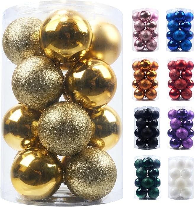 Emopeak 16Pcs Christmas Balls Ornaments for Xmas Tree - 3.15Inch Large Shatterproof Christmas Tre... | Amazon (US)