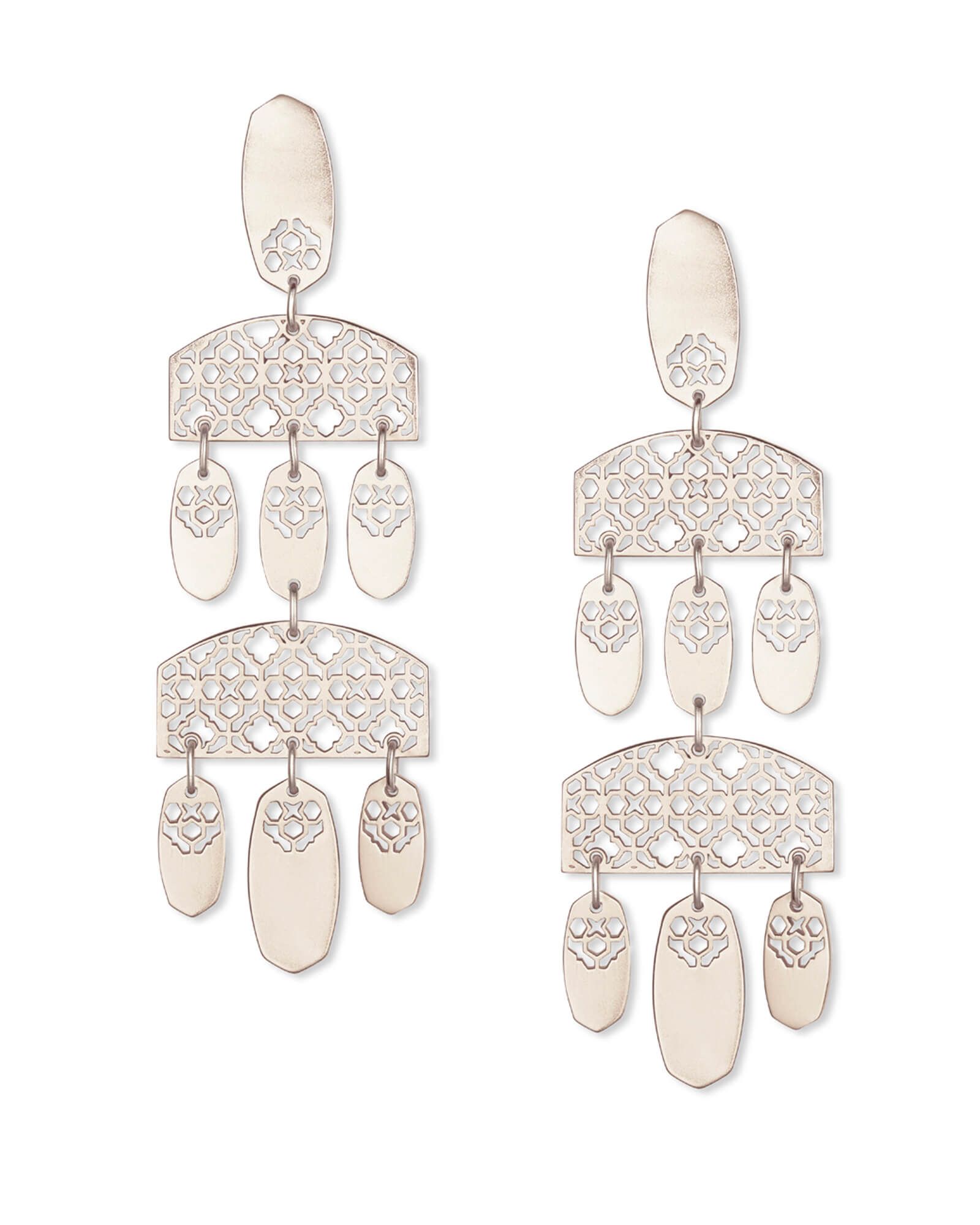 Emmett Silver Statement Earrings in Silver Filigree | Kendra Scott | Kendra Scott