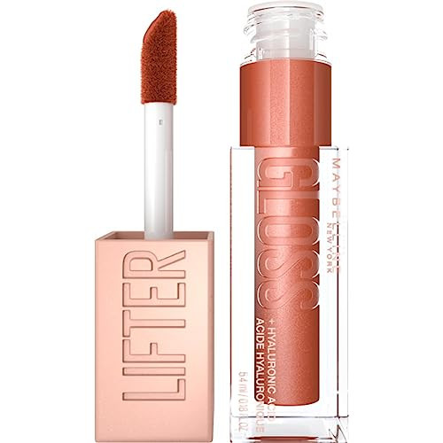 Maybelline Lifter Gloss, Hydrating Lip Gloss with Hyaluronic Acid, High Shine for Plumper Looking Lips, Copper, Terracotta Neutral, 0.18 Ounce | Amazon (US)