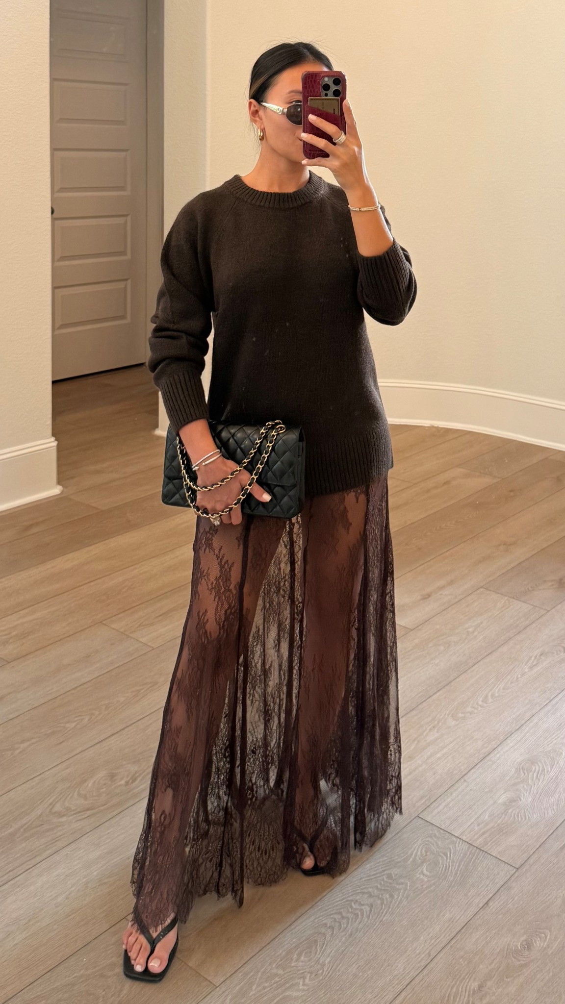 size up 2 sizes in the sweater for an oversized look. im wearing micro shorts underneath :) @dynamiteclothing #ad
