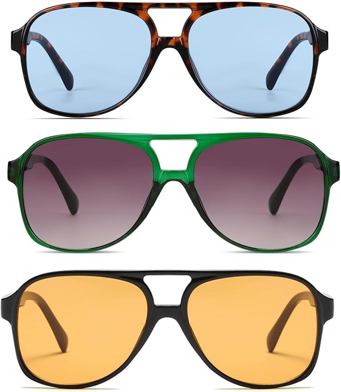 Freckles Mark Vintage Retro 70s Sunglasses for Women Men Classic Large Square Aviator Trendy Glas... | Amazon (US)