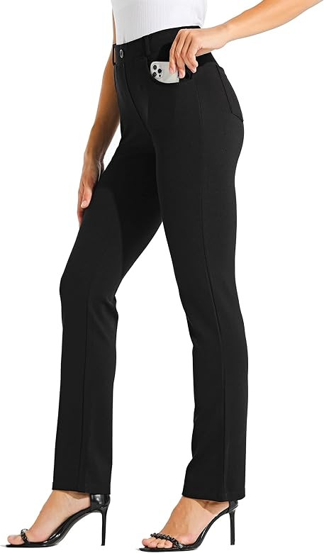 Willit Women's Yoga Dress Pants 29"/31" Straight Leg Stretchy Office Casual Yoga Work Slacks Peti... | Amazon (US)