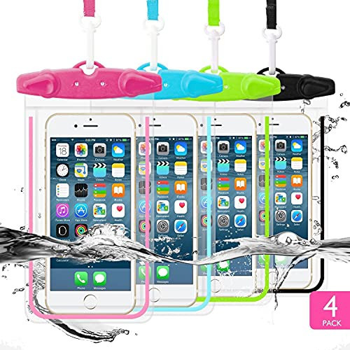 IKAIHAO Waterproof Phone Pouch, 4 Pack Waterproof Phone Case with Lanyard Protector for iPhone15 14 13 12 Pro Max XS Plus Samsung Galaxy Note up to 6.9", IPX8 Cellphone Dry Bag Beach Essentials | Amazon (US)