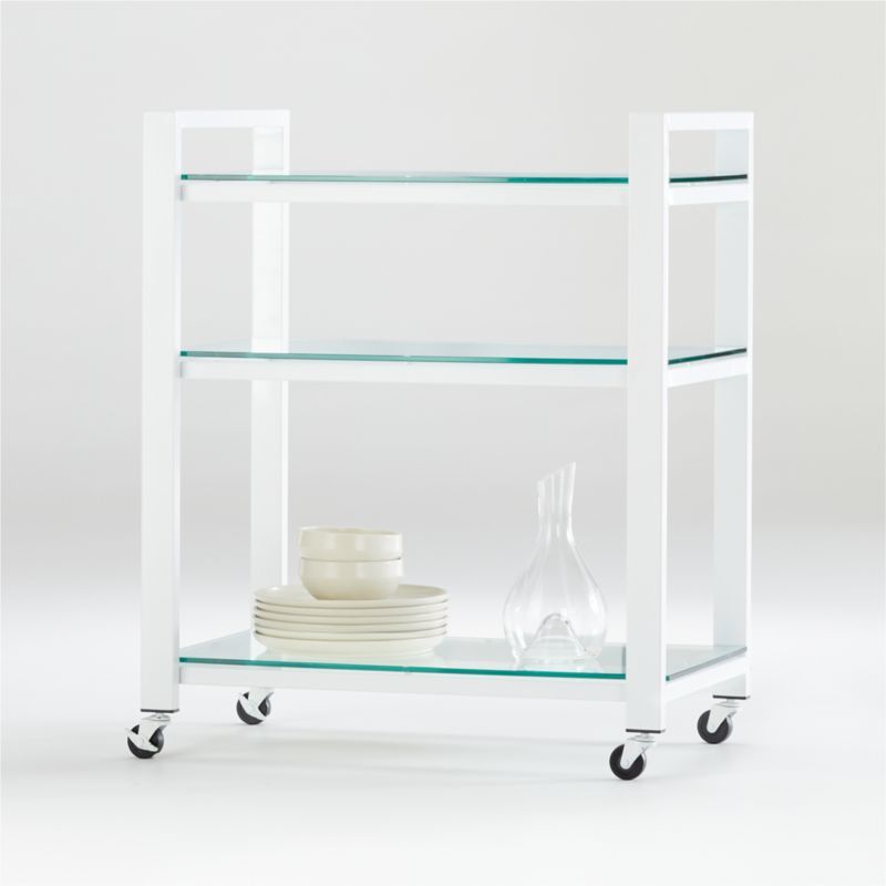 Pilsen Salt Cart with Glass Shelves + Reviews | Crate and Barrel | Crate & Barrel