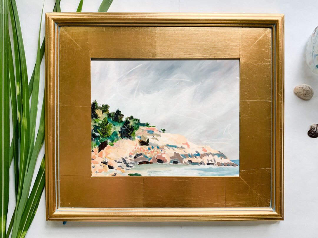 Singing Beach art print framed in traditional style gold frame, Coastal Art, Framed Art, Traditio... | Etsy (US)