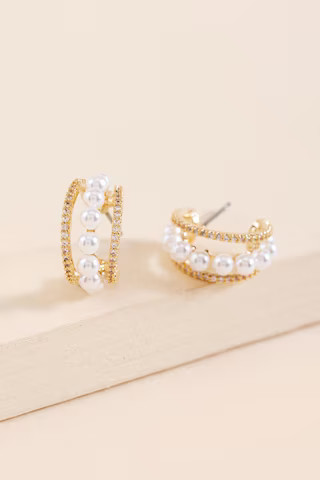Amanda Pearl Hoop Earrings | Francesca's