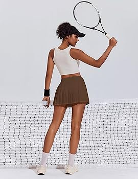PINSPARK Womens Pleated Tennis Skirt High Waisted Golf Skirts with 3 Pockets Lightweight Athletic... | Amazon (US)