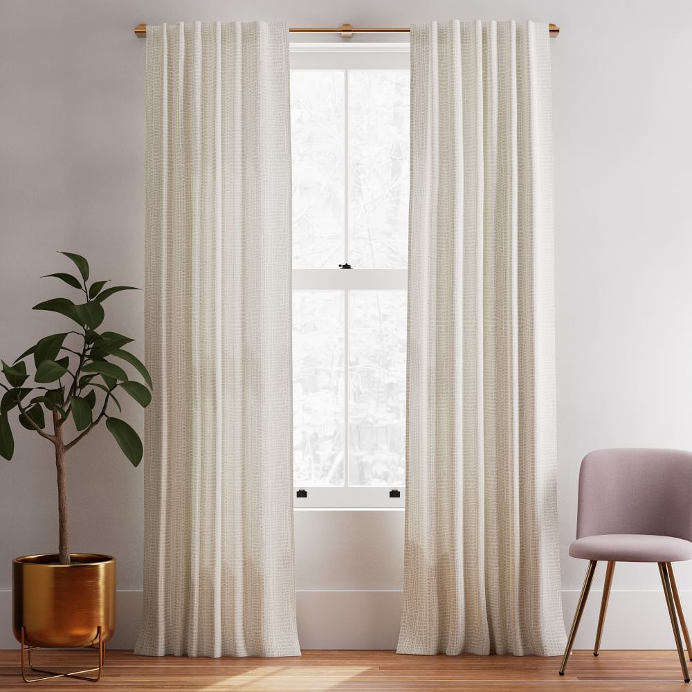 Cotton Canvas Bomu Curtains (Set of 2) - Stone Gray | West Elm (US)