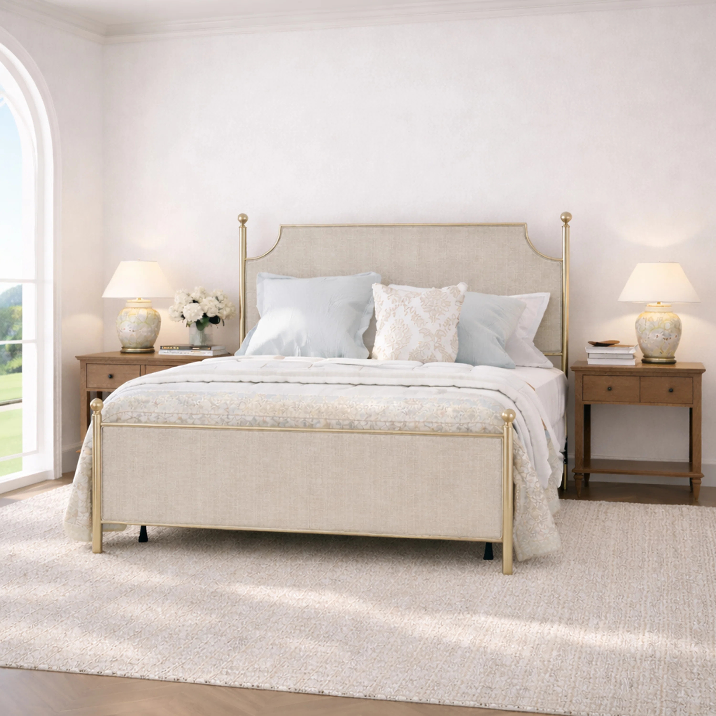 Aasif Upholstered Metal Standard Bed | Wayfair North America