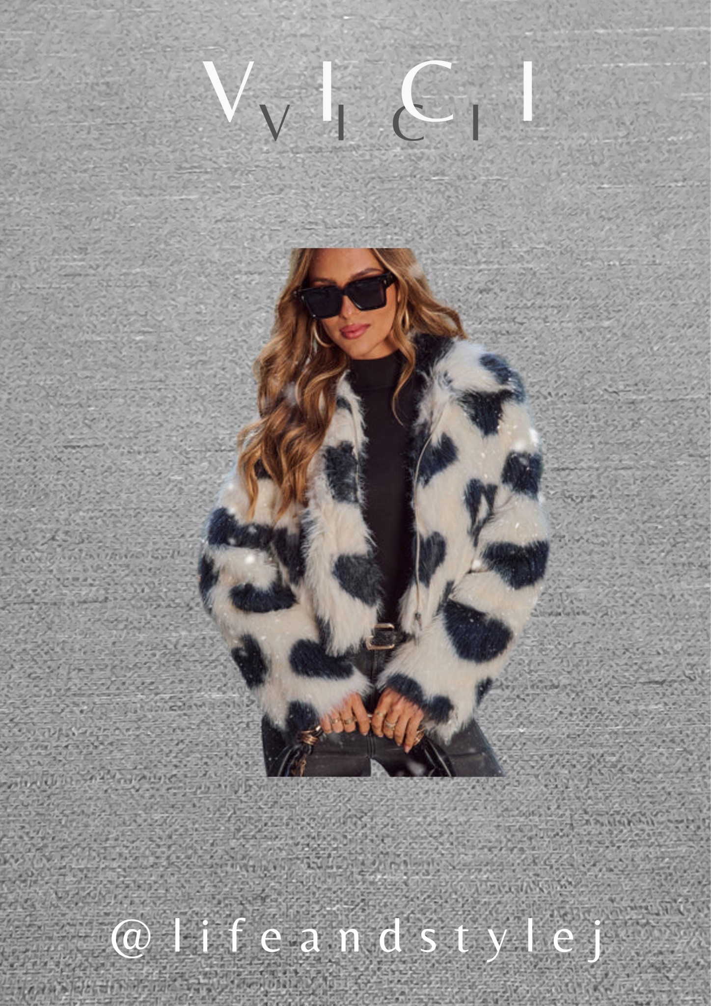 This heart print faux fur jacket adds playful warmth to an ageless winter wardrobe. Style it with neutral knits, tailored denim, or a sleek midi dress to keep the look polished, flattering, and effortlessly chic for midlife style. #midlifefashion #agelessstyle #winterfashion #modernchic #timelessstyle
