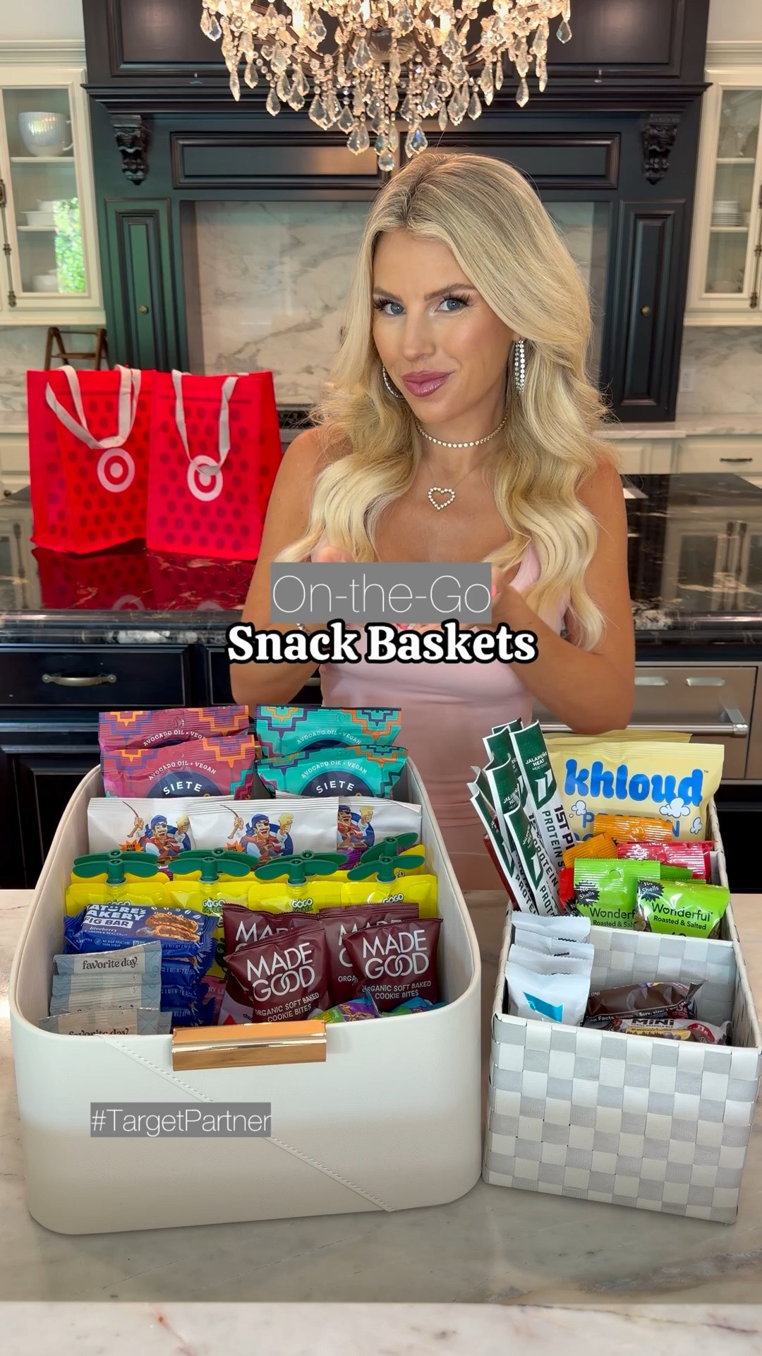 #TargetPartner On-the-Go Snack Baskets! 😋♥️ It's almost back-to-school time and I love to discover new better-for-you snacks at @target! So many options for the whole family! I let the kids choose what looked yummiest to them, and I got my favorite high-protein staples. Between the lunchboxes, after-school activities, and all the chaos that comes with it, shop Target for your healthy snack discovery destination!